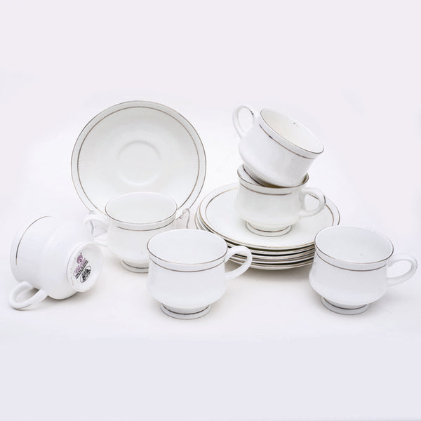 Tea Cup & Saucer - Cadence Cup & Saucer (125 ML) - Twelve Piece Set