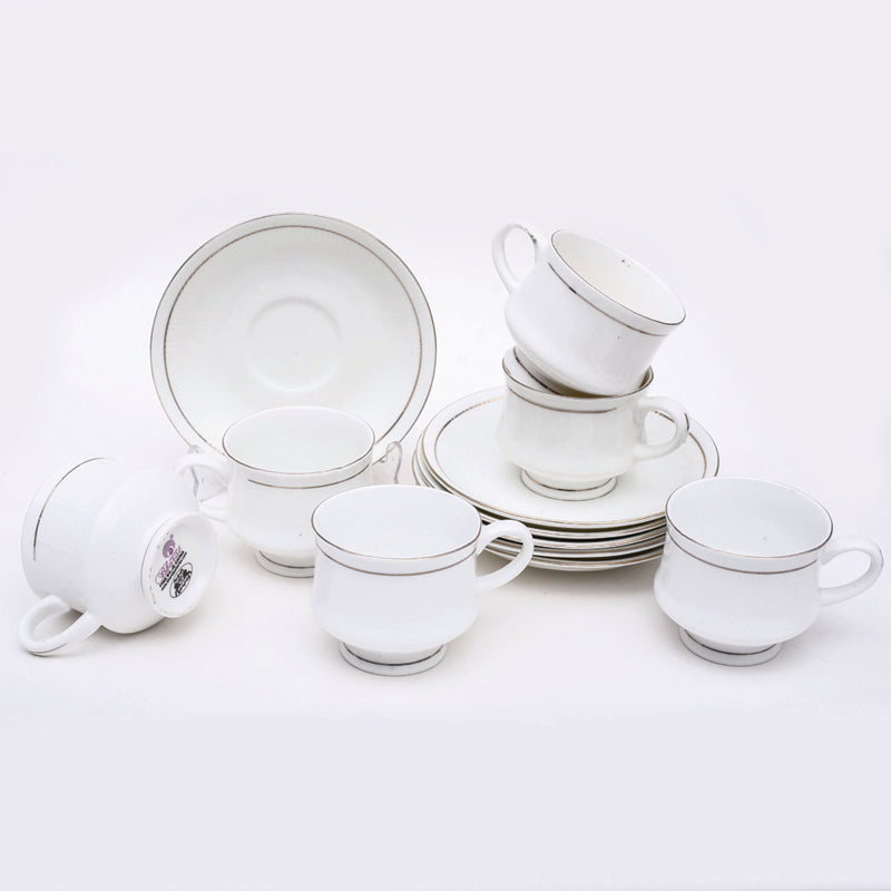 Buy Cadence Cup & Saucer (125 ML) - Twelve Piece Set Tea Cup & Saucer from Vaaree