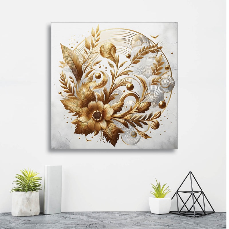 Buy Golden Bloom Lumina Wall Painting Wall Art & Paintings from Vaaree