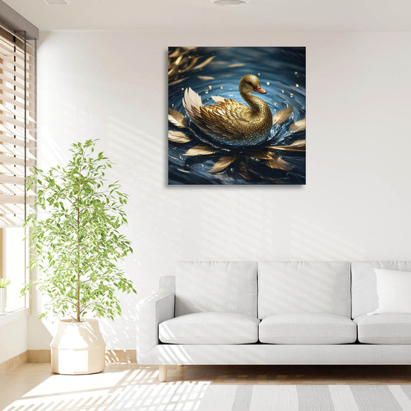 Auric Swan Wall Painting