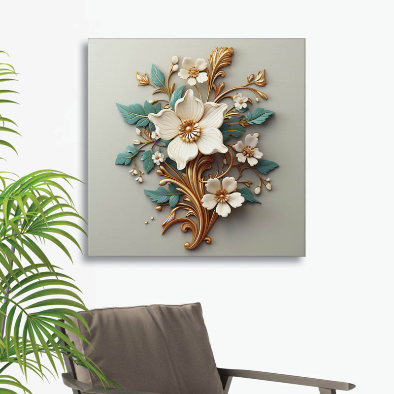 Buy Bloom Bianca Wall Painting Wall Art & Paintings from Vaaree