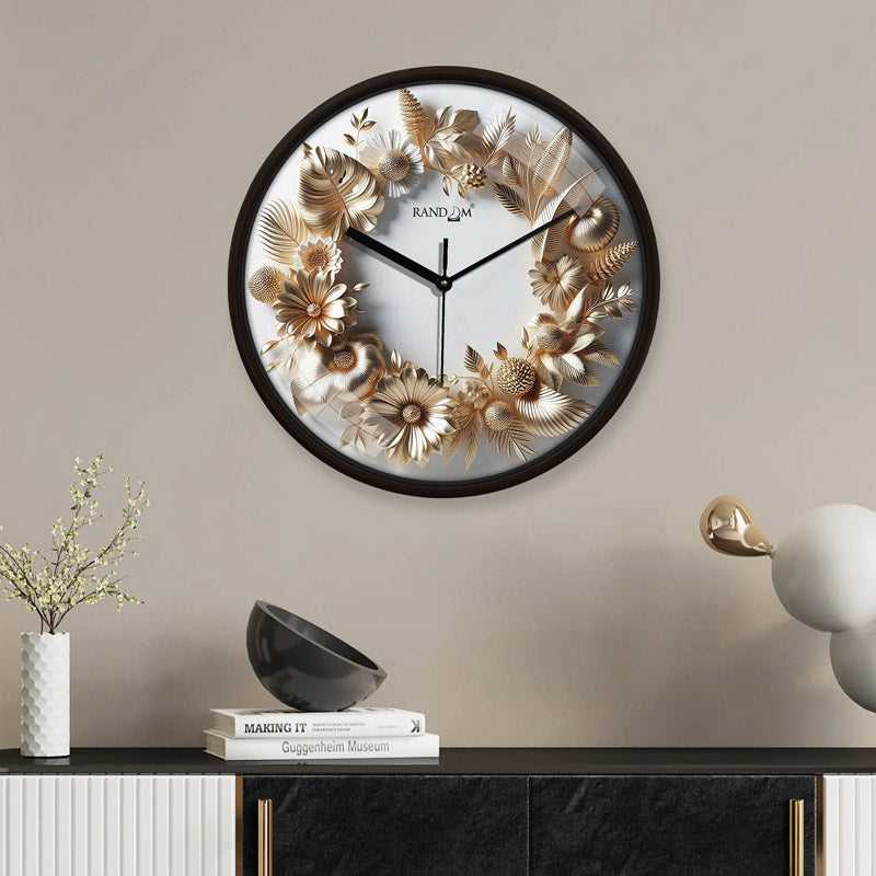 Buy Goldo Bloom Wall Clock Wall Clock from Vaaree