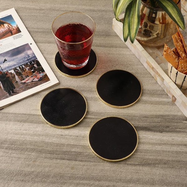 Buy Gold Rim Coaster - Set Of Four at Vaaree online | Beautiful Coaster to choose from