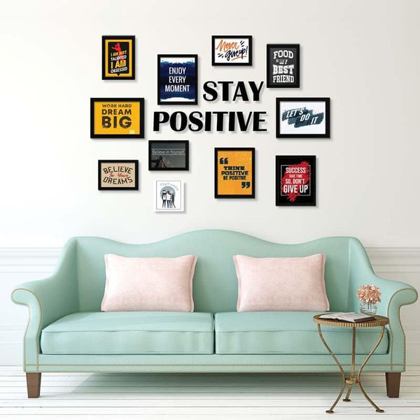 Buy Stay positive Photo Frame Collage - Set Of Ten at Vaaree online | Beautiful Photo Frames to choose from