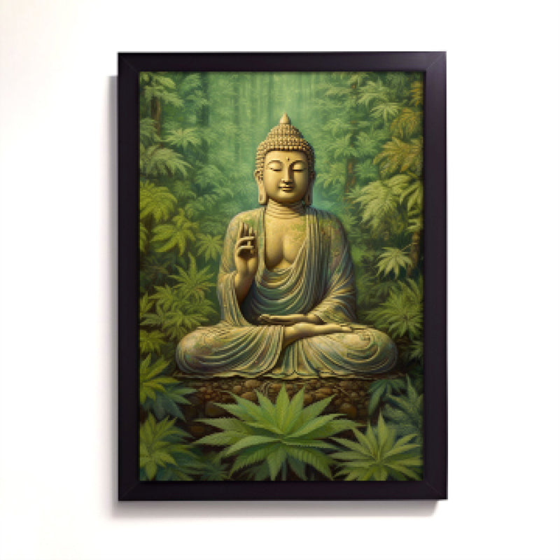 Buy Meditating Buddha Jungle Wall Art Wall Art & Paintings from Vaaree