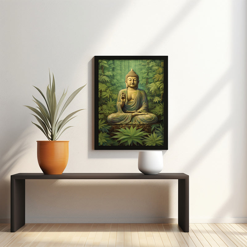 Buy Meditating Buddha Jungle Wall Art Wall Art & Paintings from Vaaree