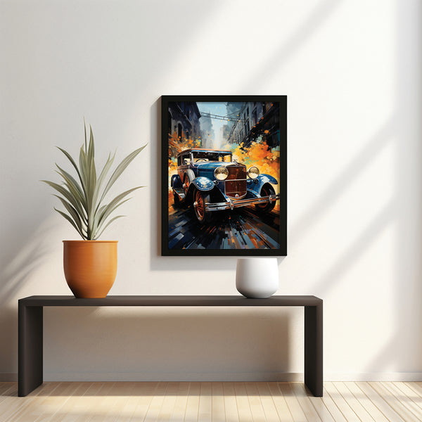 Fiery Vintage Wheels Wall Art