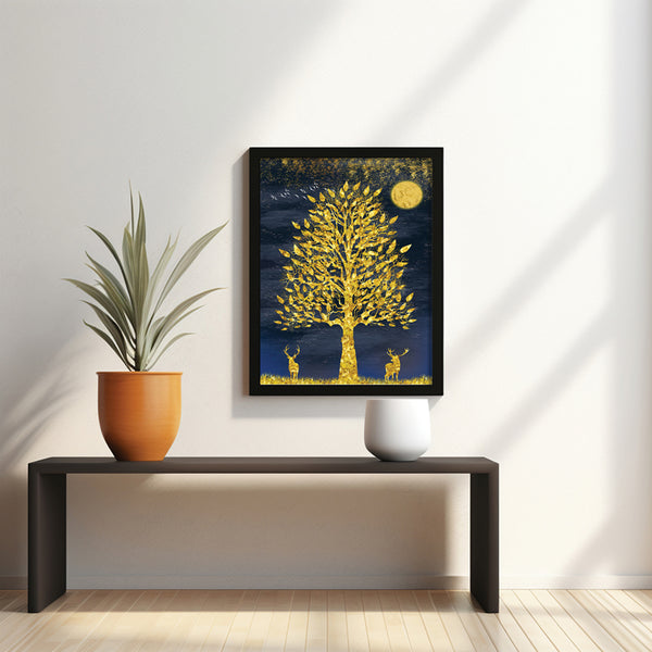 Goldem Moon Wall Art