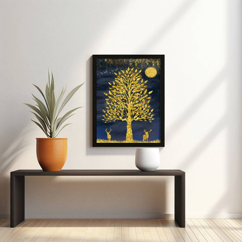 Buy Goldem Moon Wall Art Wall Art & Paintings from Vaaree