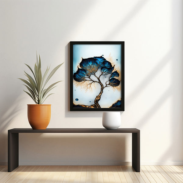 Blue Foliage Fuse Wall Art