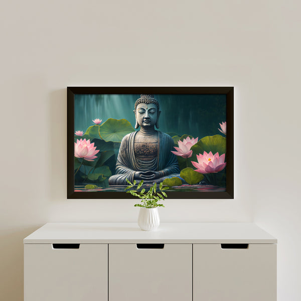 Buy Lotus Embrace Buddha Wall Painting Wall Art & Paintings from Vaaree