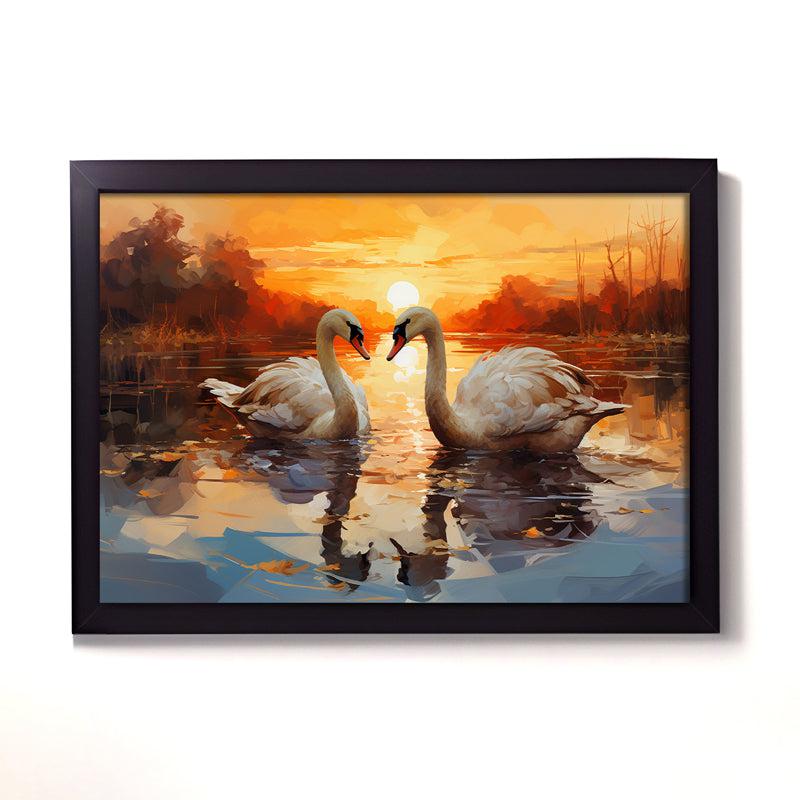 Buy Hearty Swan Wall Painting Wall Art & Paintings from Vaaree