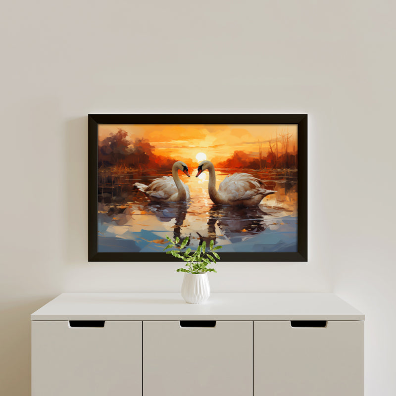 Buy Hearty Swan Wall Painting Wall Art & Paintings from Vaaree