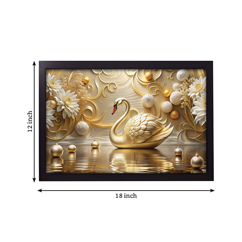 Buy Ethereal Midas Swan Wall Painting Wall Art & Paintings from Vaaree