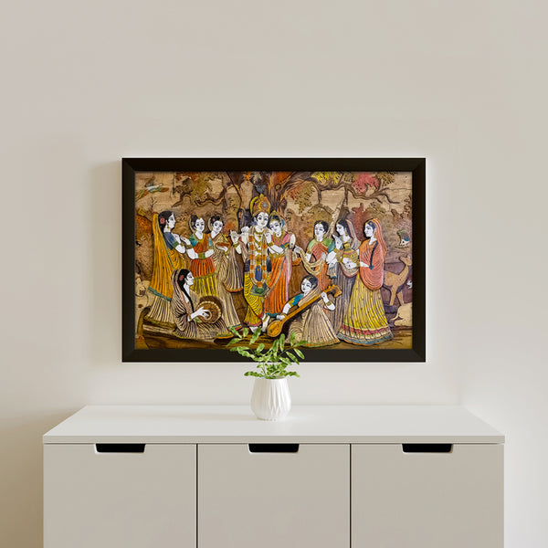 Buy Krishna Gopiyah Wall Painting Wall Art & Paintings from Vaaree