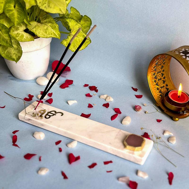 Buy Ik Onkar Incense Holder With Rose Quartz Plating - Pink Incense Holders from Vaaree