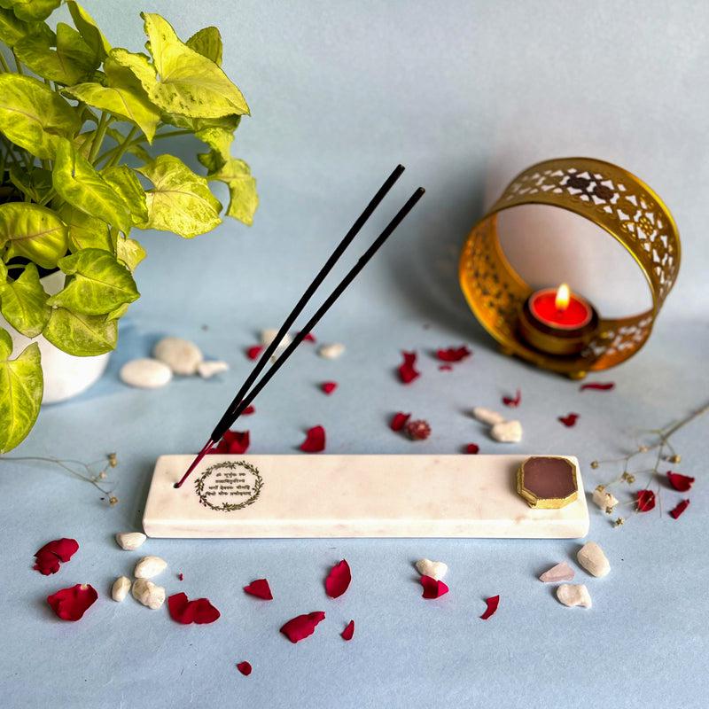 Buy Gayatri Mantra Incense Holder With Rose Quartz Plating - Pink Incense Holders from Vaaree