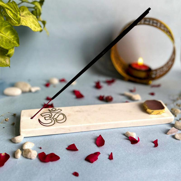 Buy Om Incense Holder With Rose Quatrz Plating - Pink Incense Holders from Vaaree