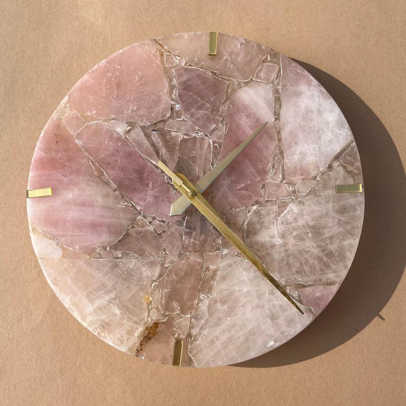 Wall Clock - Obelia Handcrafted Agate Wall Clock - Brown