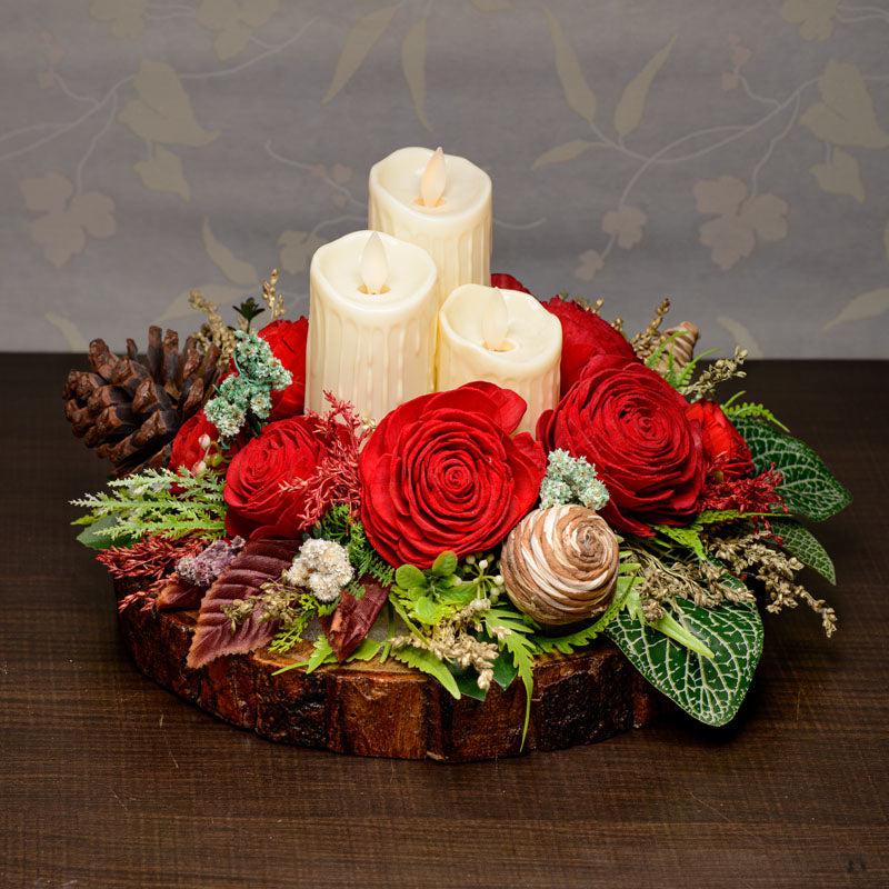 Buy Jacoby Solawood Flower Tray with Battery Candle Battery Candle from Vaaree