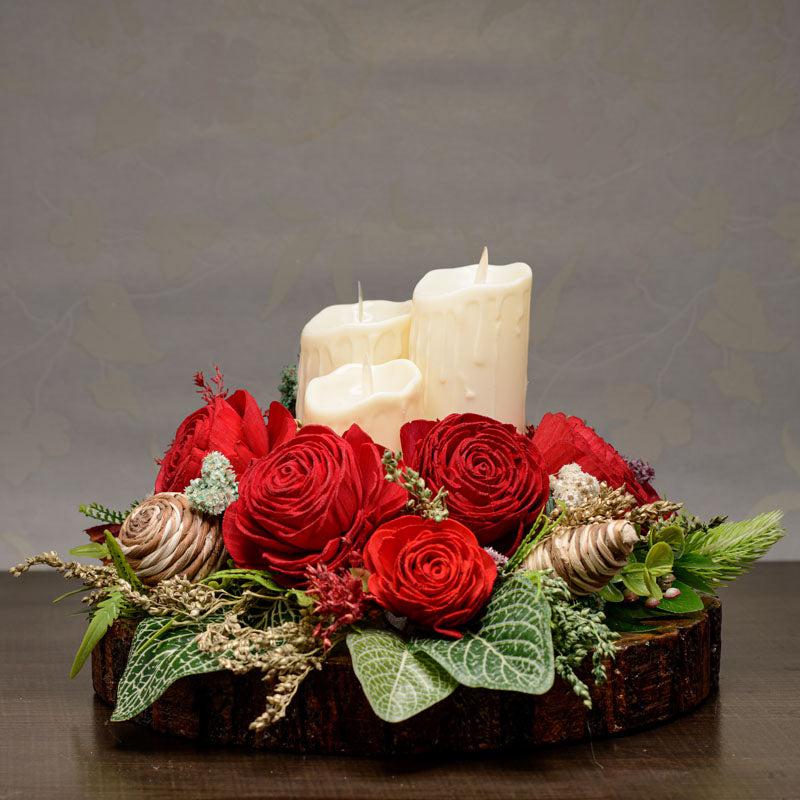 Buy Jacoby Solawood Flower Tray with Battery Candle Battery Candle from Vaaree