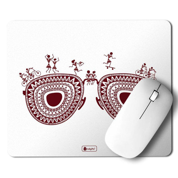 Buy Warli Hippie Mouse Pad - White Mouse Pad from Vaaree