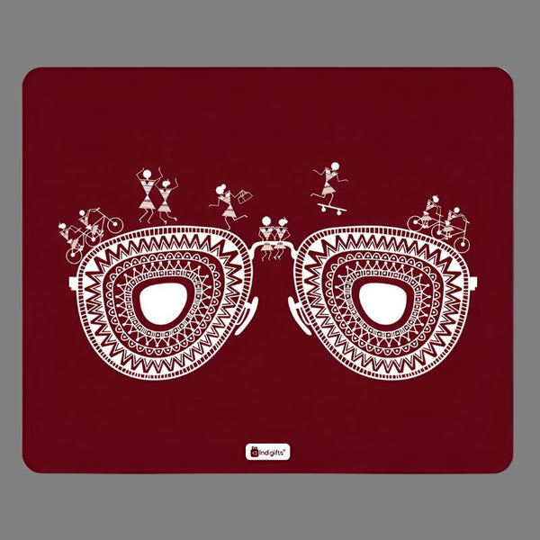 Buy Warli Hippie Mouse Pad - Red Mouse Pad from Vaaree