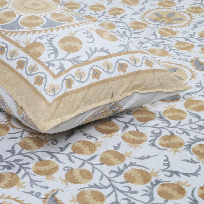 Buy Farah Floral Bedsheet - Brown & Yellow Bedsheets from Vaaree