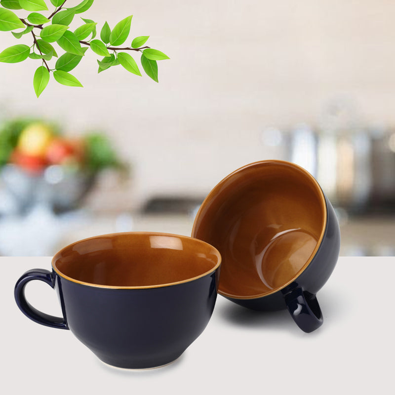 Buy Ruby Royal Blue Ceramic Mug (350 ML) - Set Of Two Mug & Tea Cup from Vaaree