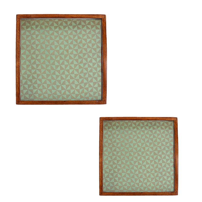 Buy Jade Glow Square Serving Tray - Set Of Two Serving Tray from Vaaree