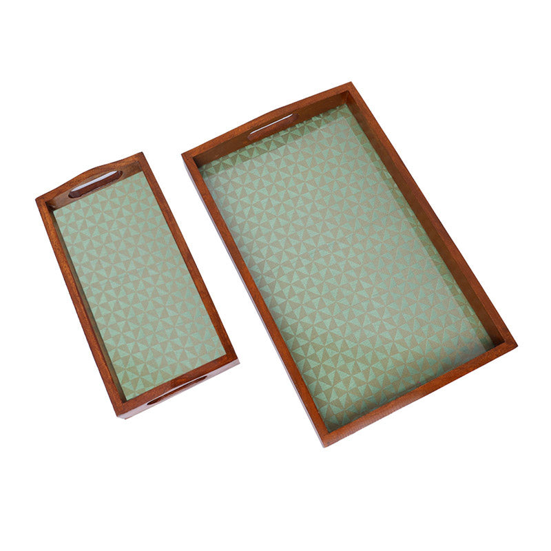 Buy Jade Glow Serving Tray - Set Of Two Serving Tray from Vaaree