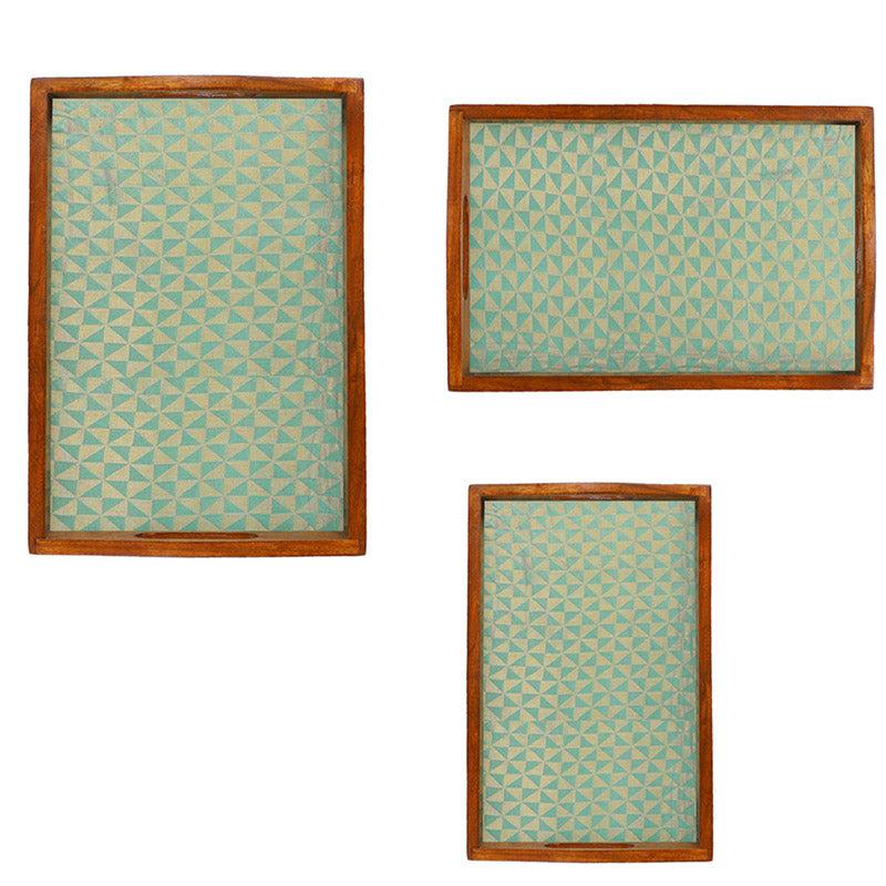 Buy Jade Glow Square Serving Tray - Set Of Three Serving Tray from Vaaree