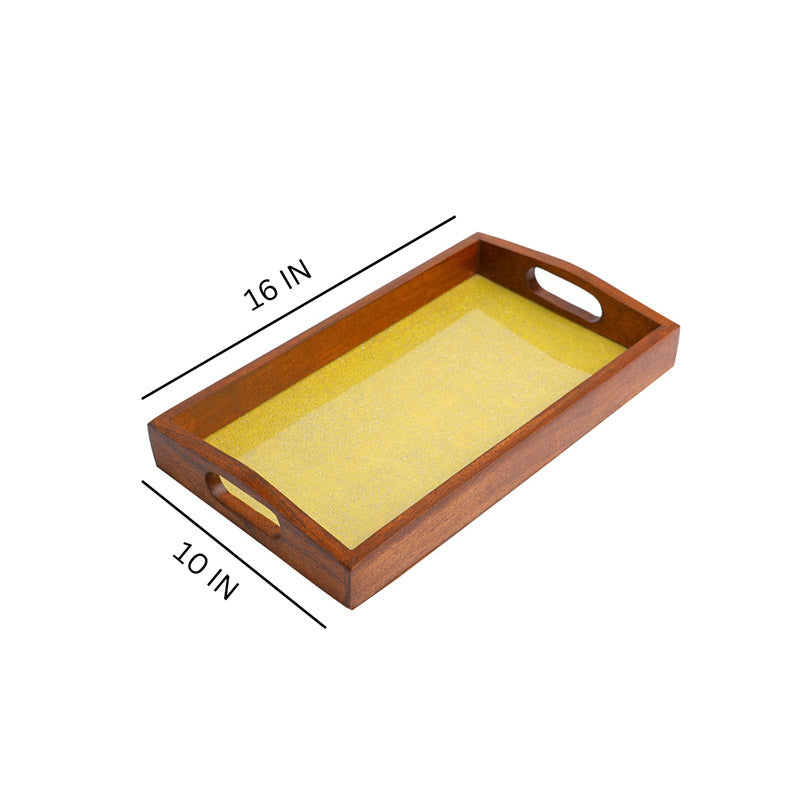 Buy Alma Ethnic Serving Tray - Yellow Serving Tray from Vaaree