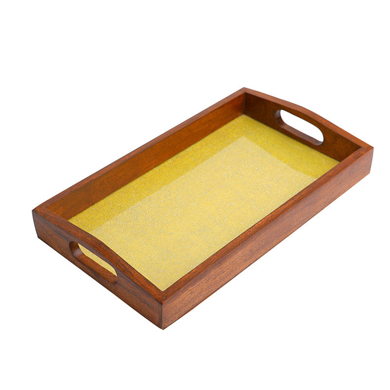 Buy Alma Ethnic Serving Tray - Yellow Serving Tray from Vaaree