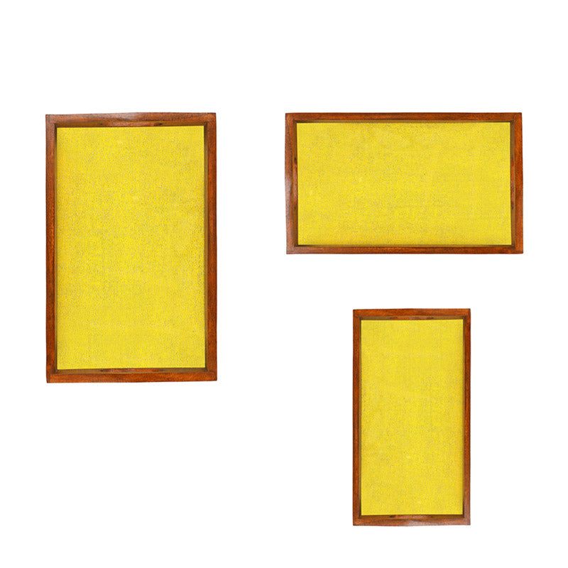 Buy Alma Ethnic Serving Tray (Yellow) - Set Of Three Serving Tray from Vaaree