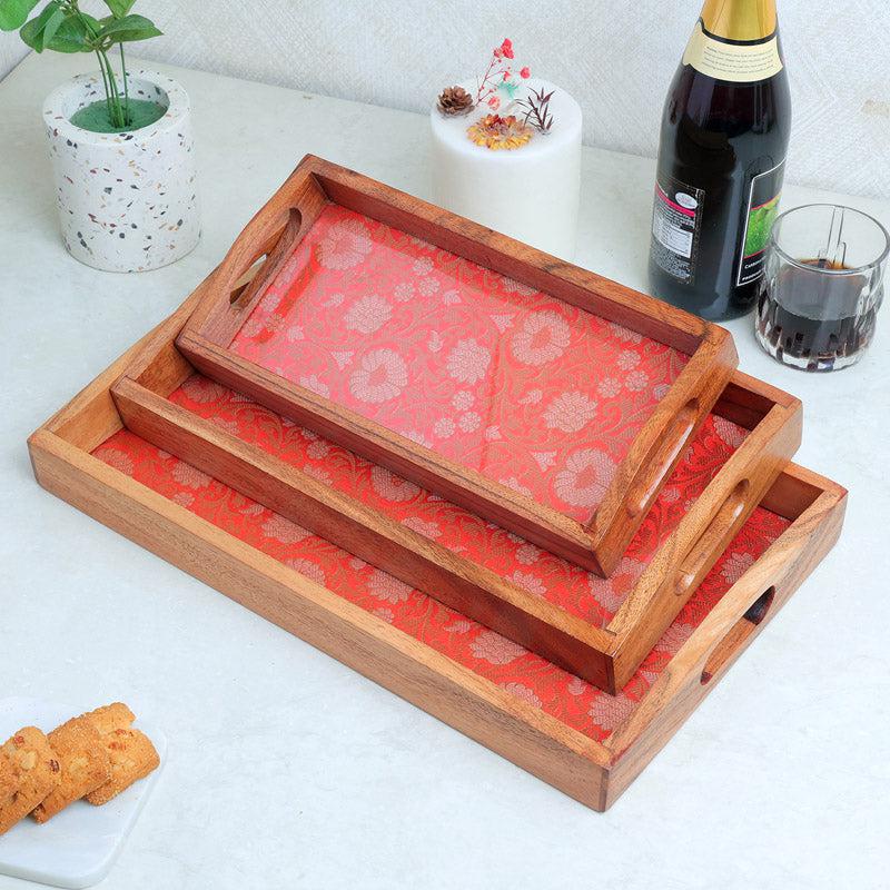 Buy Crimsa Bloom Serving Tray - Set Of Three Serving Tray from Vaaree