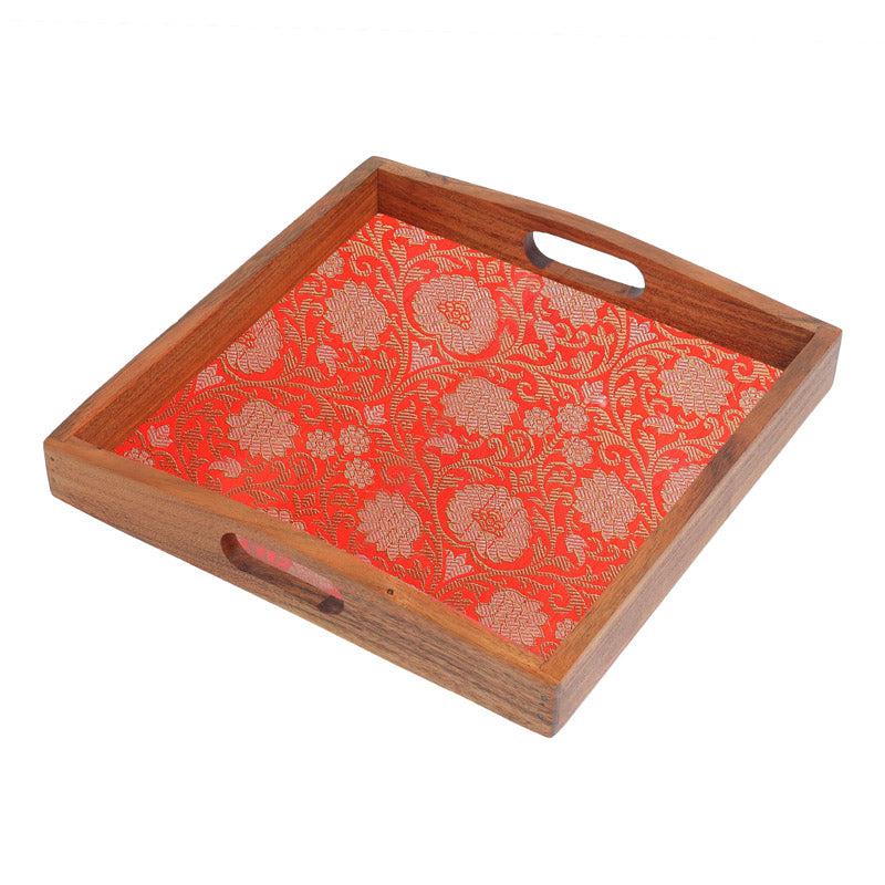 Buy Crimsa Bloom Square Serving Tray Serving Tray from Vaaree