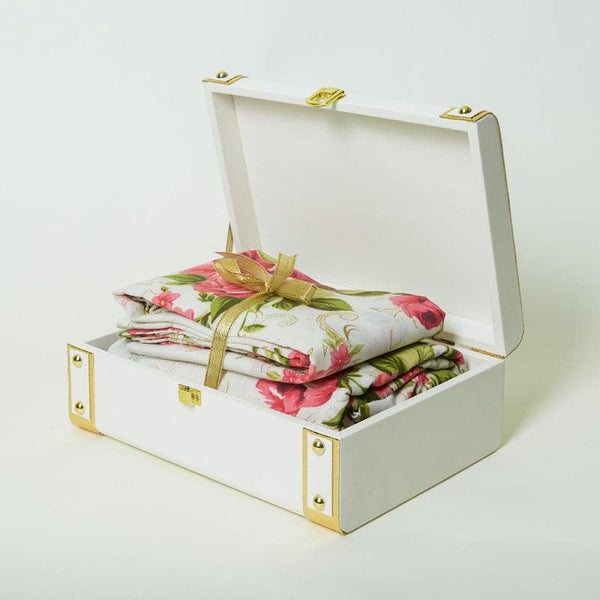 Buy Rose Bloom Bedsheet Gift Set - Red Online in India | Gift Box on Vaaree