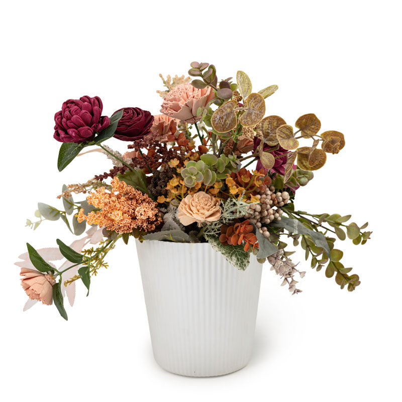 Buy Ayana Solawood Floral Bunch With Pot Artificial Flowers from Vaaree