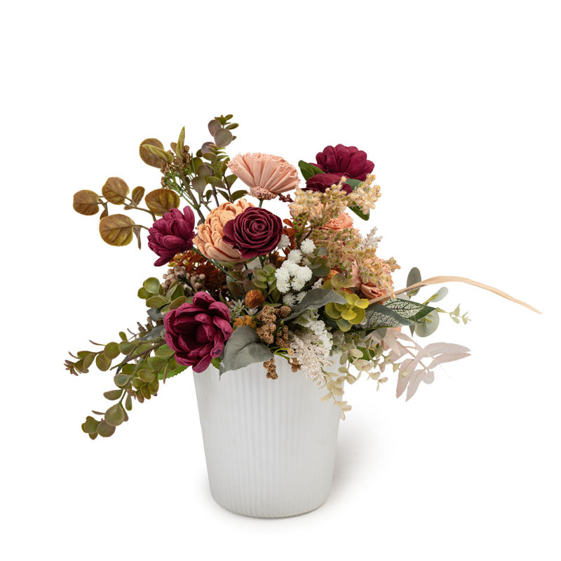 Buy Ayana Solawood Floral Bunch With Pot Artificial Flowers from Vaaree