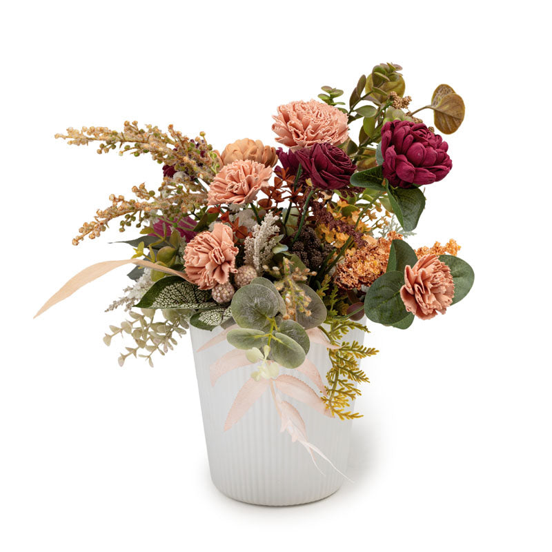 Buy Ayana Solawood Floral Bunch With Pot Artificial Flowers from Vaaree