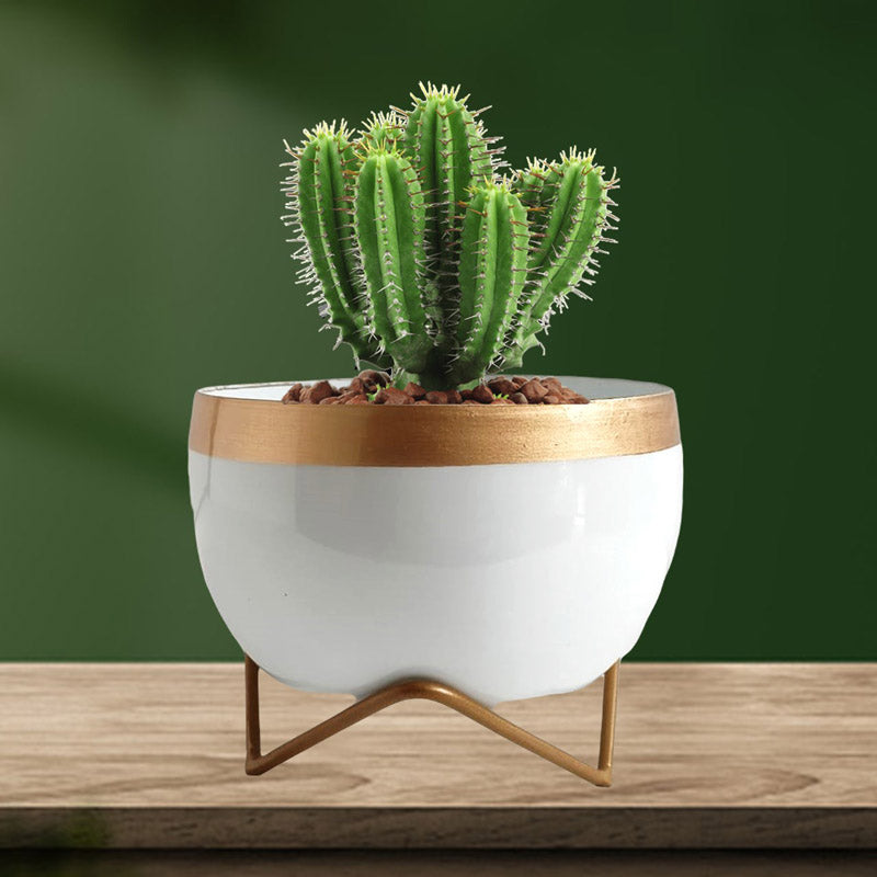 Buy Attva Metal Planter With Stand - White Pots & Planters from Vaaree