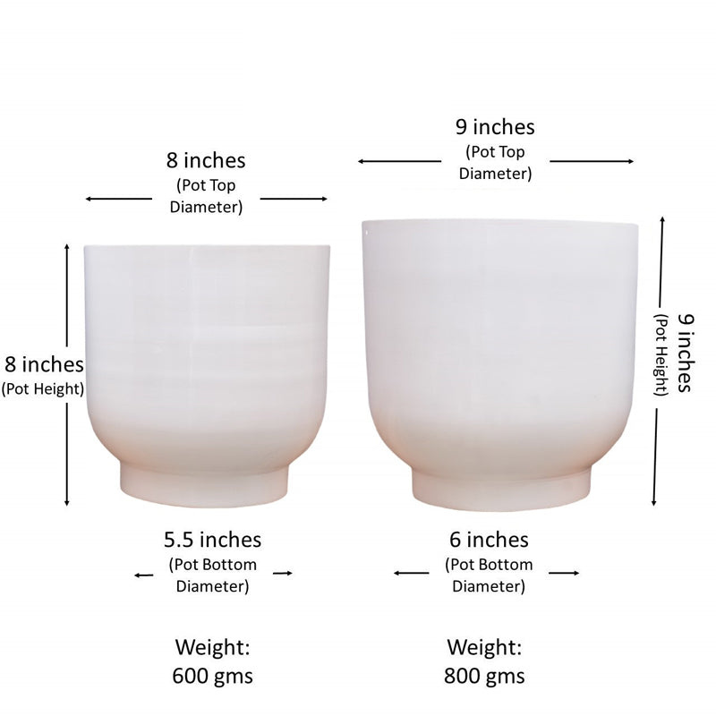 Buy Bromo Metal Planter (White) - Set Of Two Pots & Planters from Vaaree