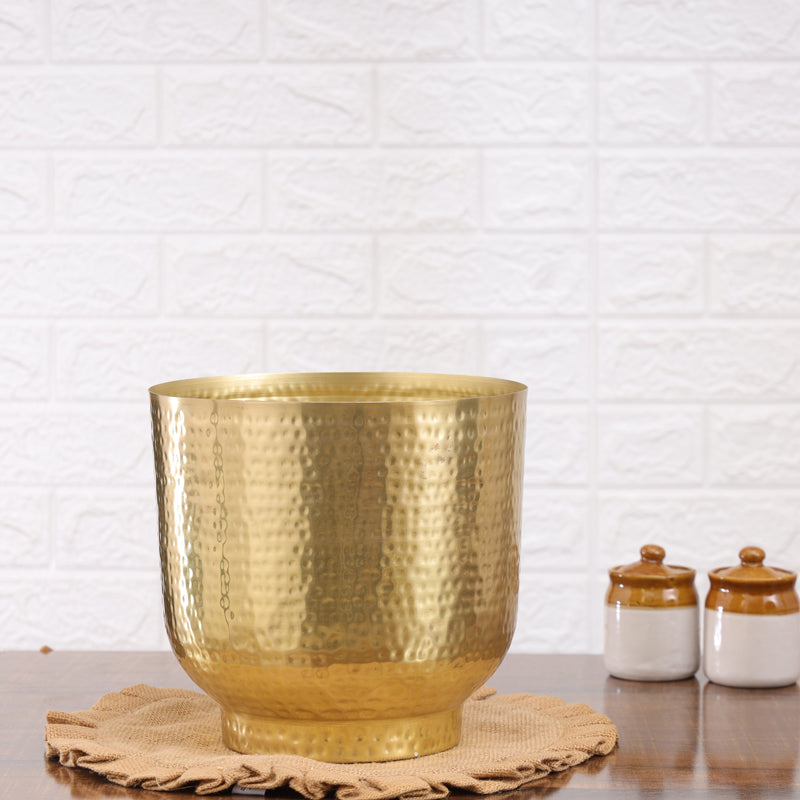 Buy Edo Hammered Golden Planter - Gold Pots & Planters from Vaaree