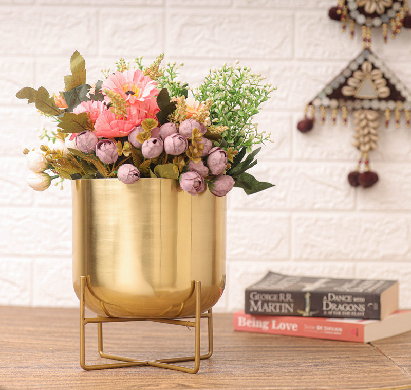 Buy Zeren Olive Planter - Gold Pots & Planters from Vaaree