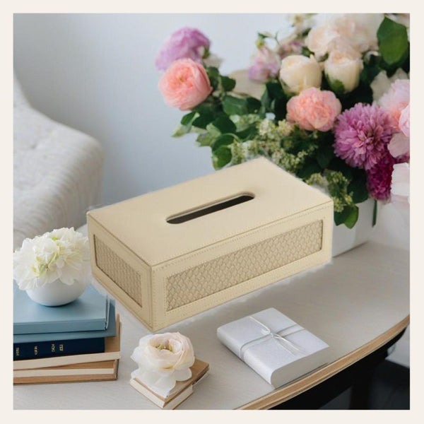 Buy Arbo Vegan Leather Tissue Box - Beige Tissue Holder from Vaaree