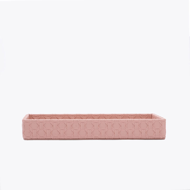 Buy Lorae Vegan Leather Bathroom Tray - Pink Accessories & Sets from Vaaree