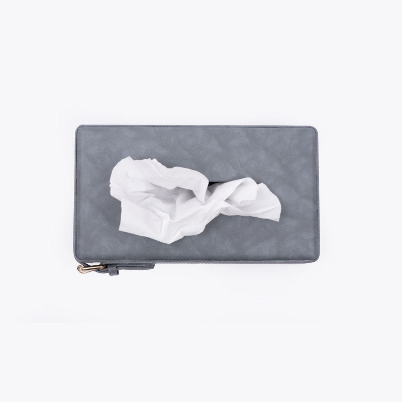 Buy Mona Vegan Leather Tissue Box - Grey Tissue Holder from Vaaree