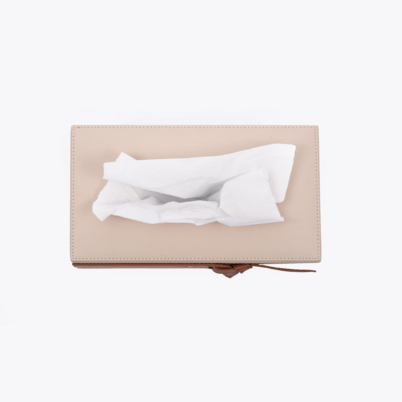 Buy Mona Vegan Leather Tissue Box - Beige Tissue Holder from Vaaree