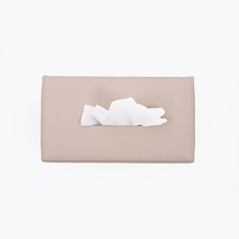 Buy Lorae Vegan Leather Tissue Box - Beige Tissue Holder from Vaaree